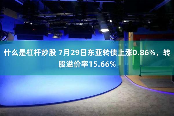 什么是杠杆炒股 7月29日东亚转债上涨0.86%，转股溢价率15.66%